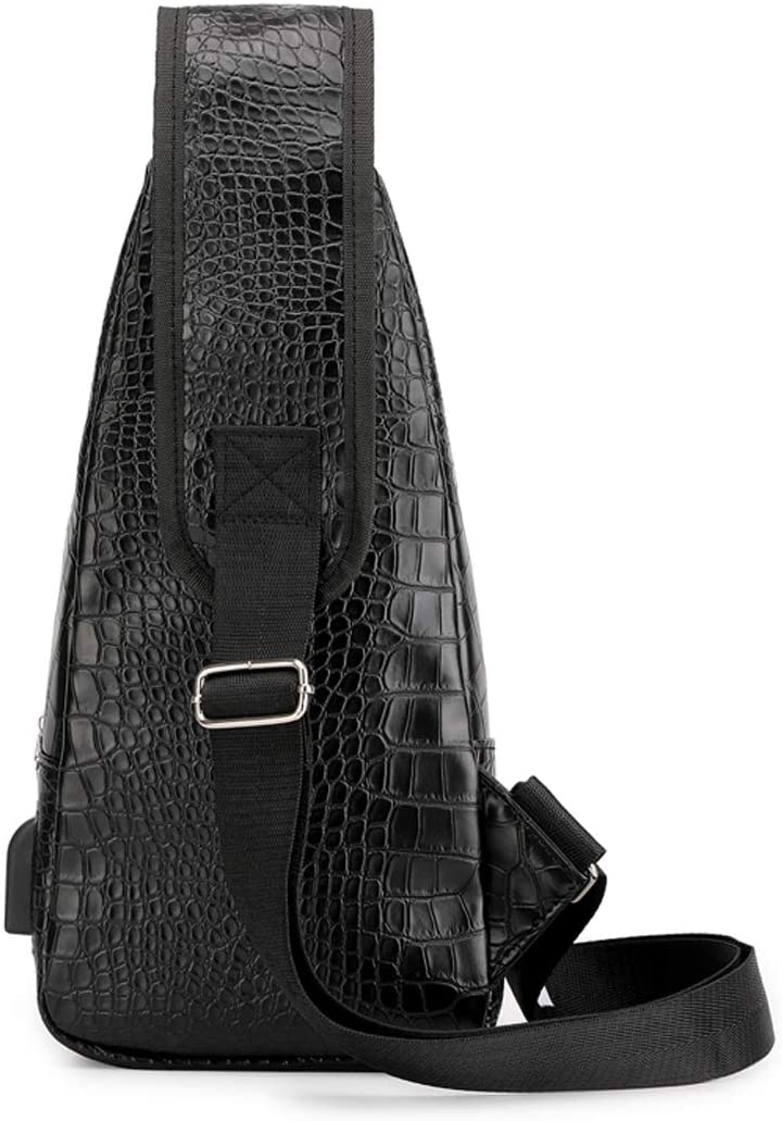 Men's Sling Bag Lightweight Waterproof Shoulder Crossbody Bag with USB Charging Port Brown - Image 6
